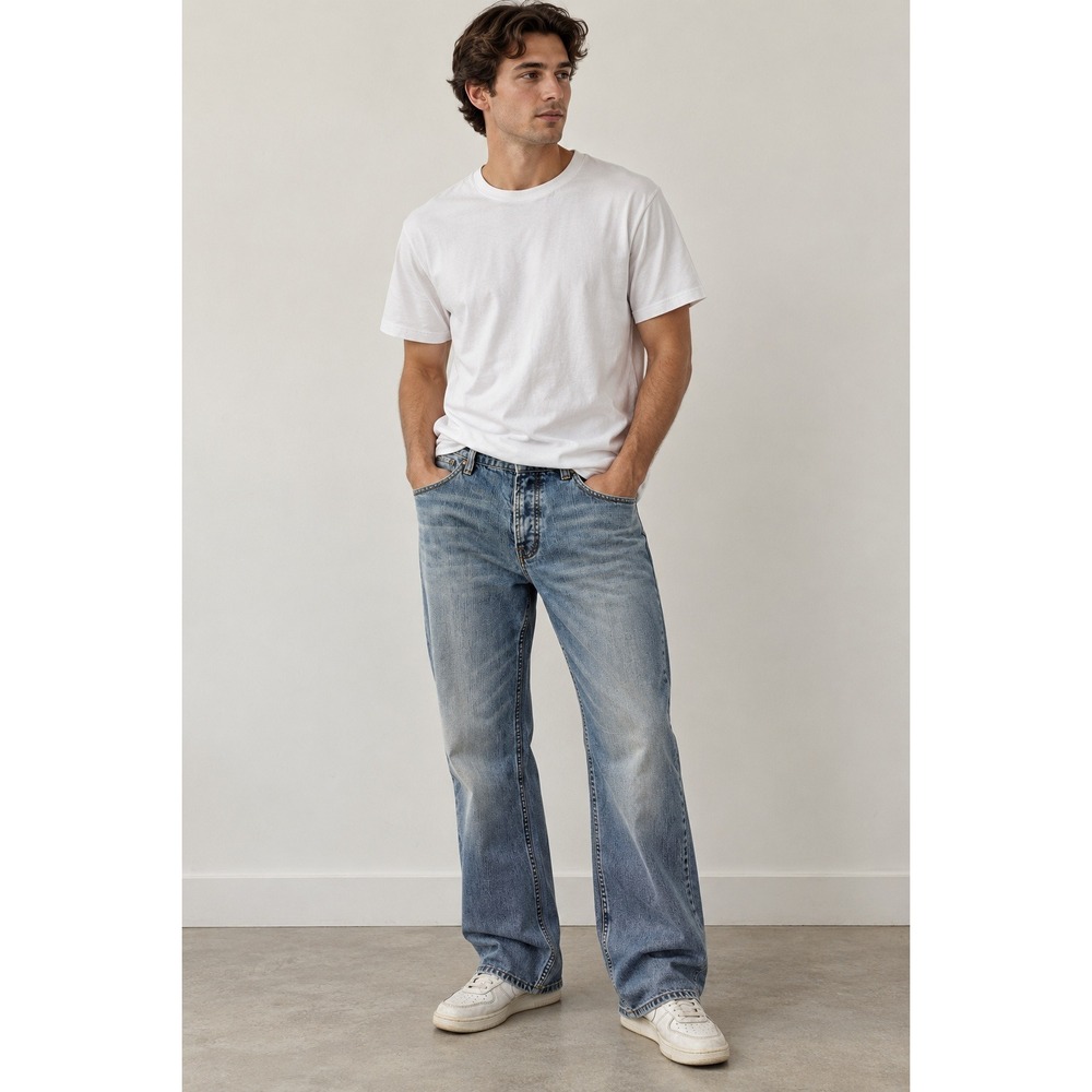Duck Head Men Blue‎ Denim Bootcut Jeans Button Fly 100% Cotton EU 34